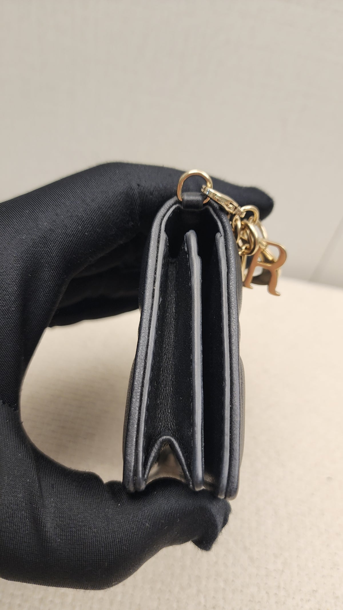 Chanel Black Lambskin Cannage Bloom Card Holder (LGHW)