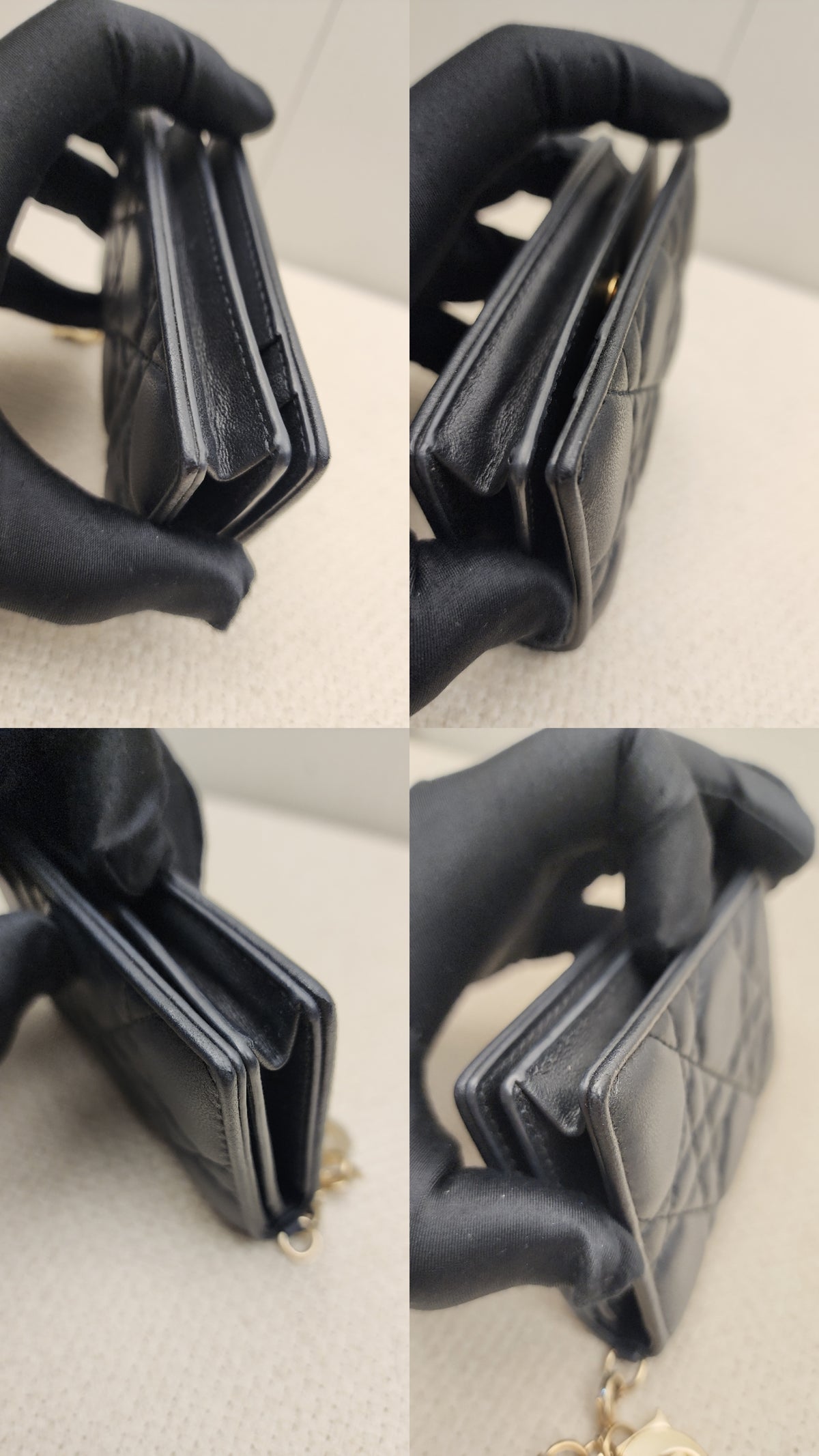 Chanel Black Lambskin Cannage Bloom Card Holder (LGHW)