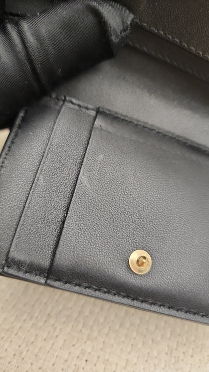 Chanel Black Lambskin Cannage Bloom Card Holder (LGHW)