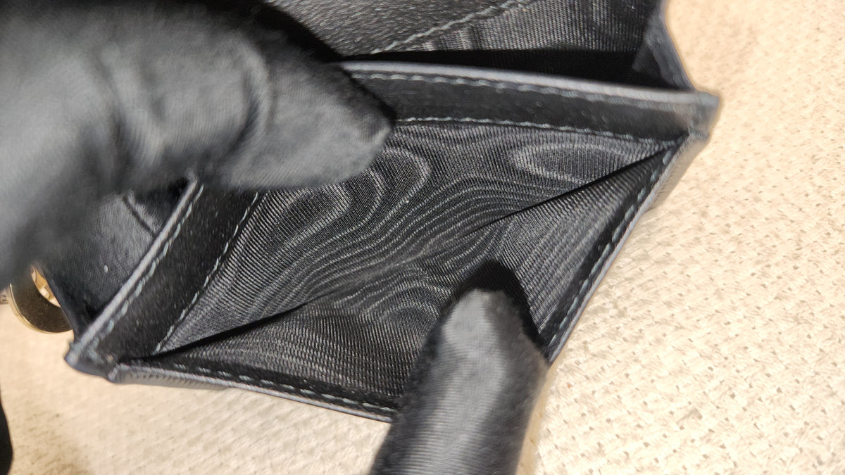 Chanel Black Lambskin Cannage Bloom Card Holder (LGHW)