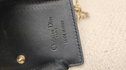 Chanel Black Lambskin Cannage Bloom Card Holder (LGHW)