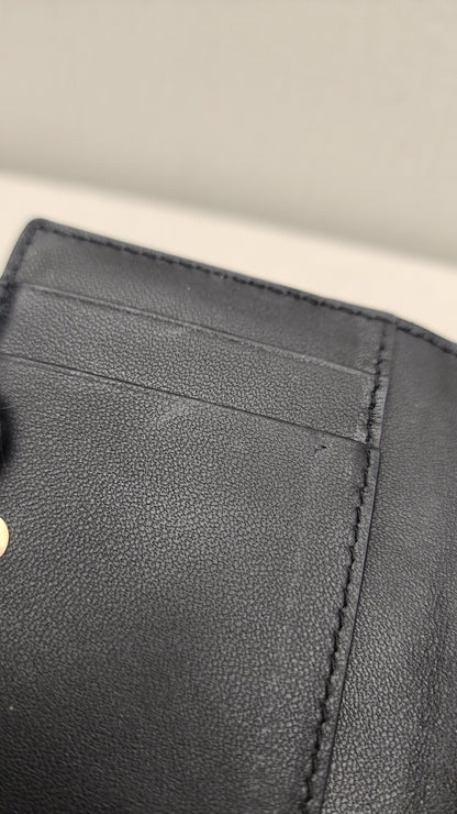 Chanel Black Lambskin Cannage Bloom Card Holder (LGHW)