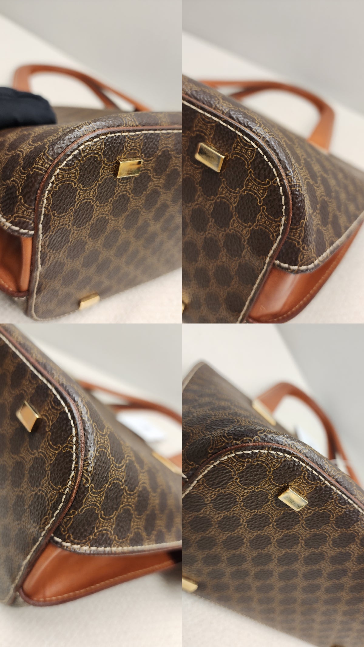 Celine Brown Macadam Handled Bag
