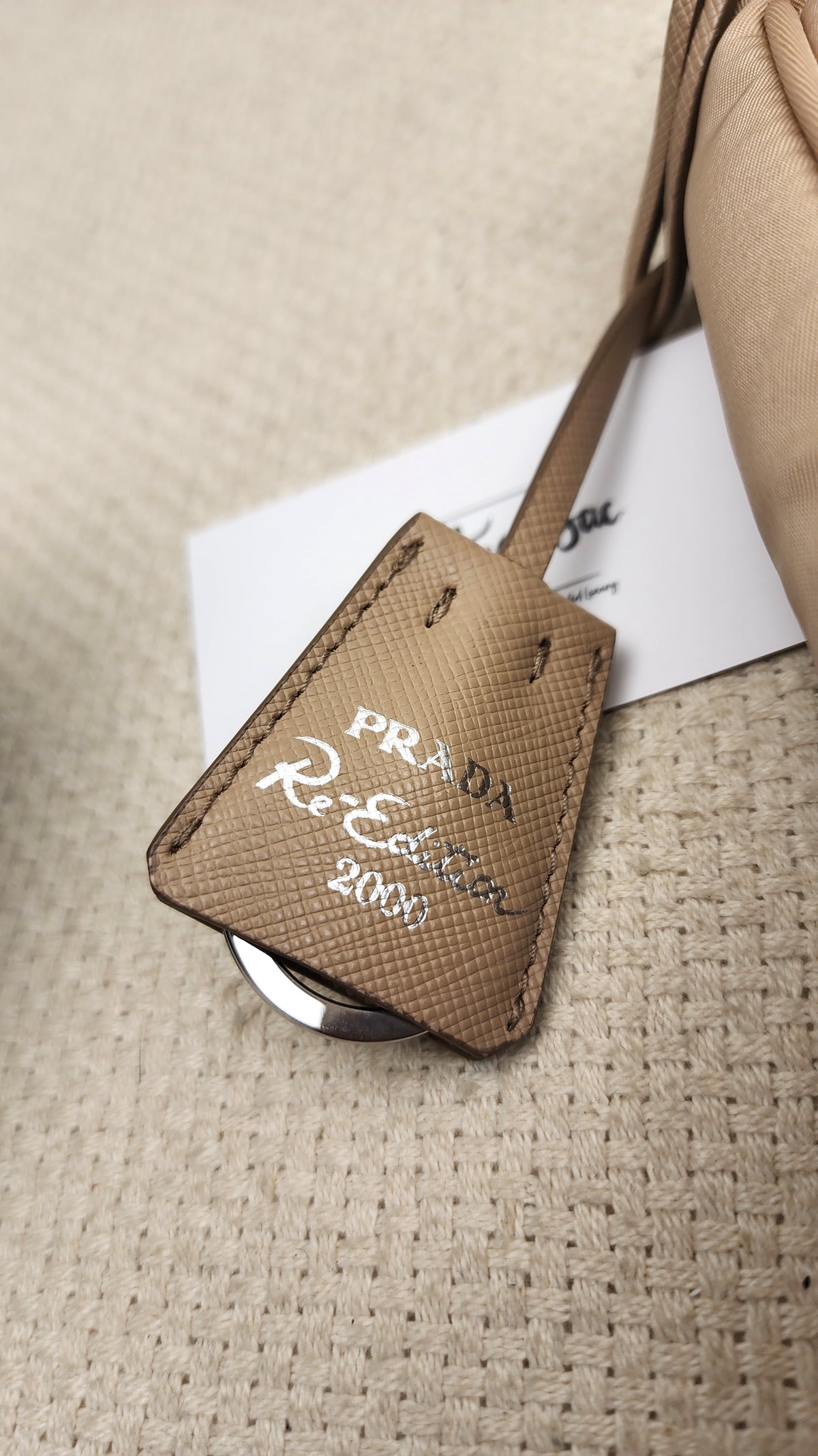 Prada Beige Tessuto Re-edition 2000 Hobo