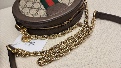 Gucci Ophidia GG Supreme Mini Round Chain Bag