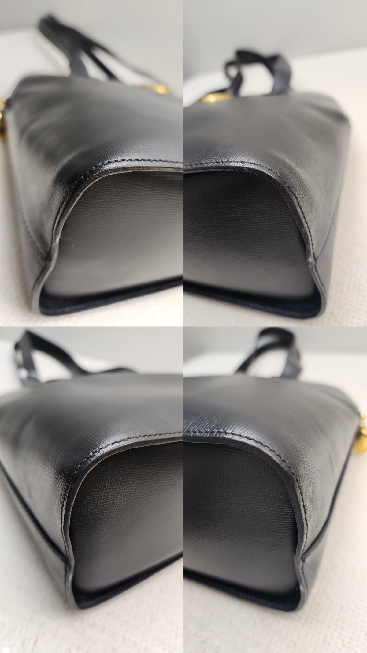 Dior Black Leather Logo Medallion Shoulder Bag