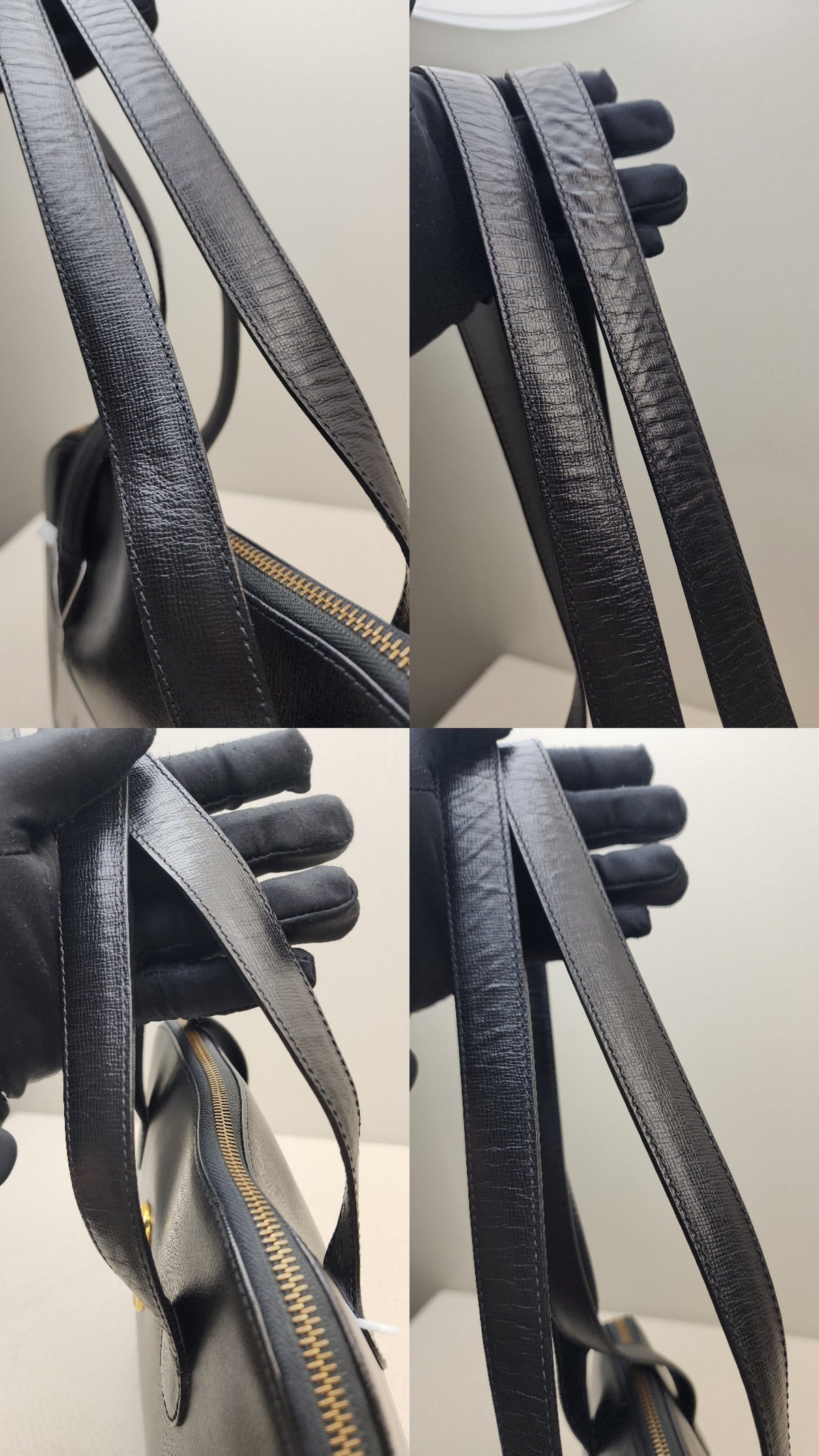 Dior Black Leather Logo Medallion Shoulder Bag