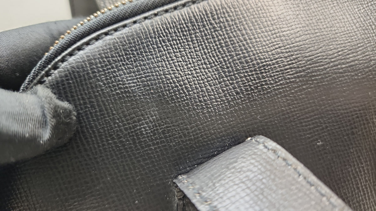Dior Black Leather Logo Medallion Shoulder Bag