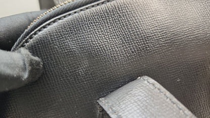 Dior Black Leather Logo Medallion Shoulder Bag