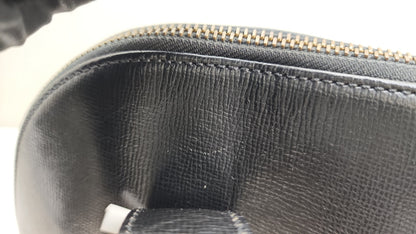 Dior Black Leather Logo Medallion Shoulder Bag