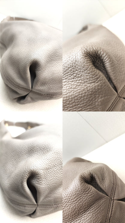 Gucci Taupe Calfskin Interlocking Soho Hobo Bag