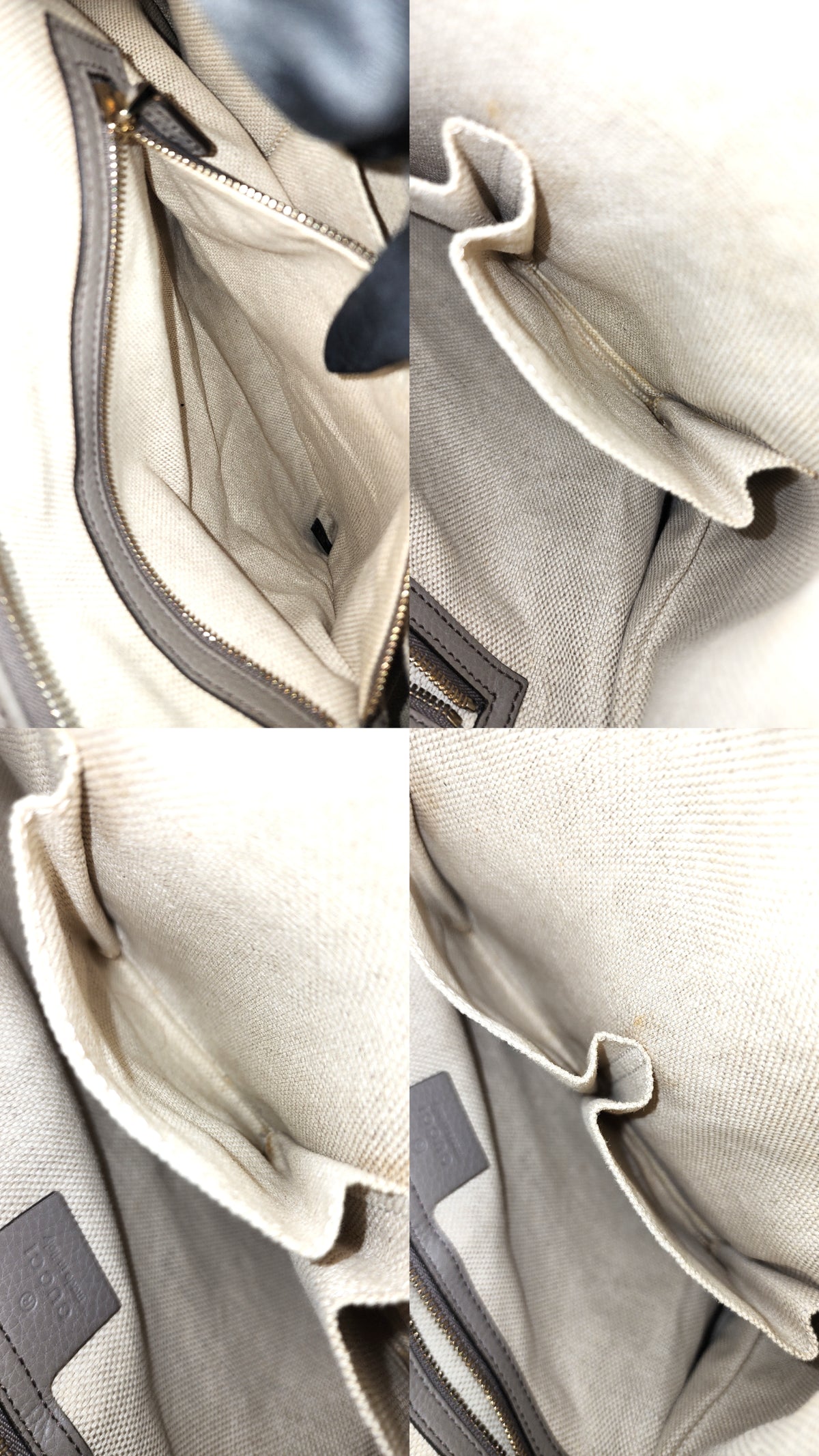 Gucci Taupe Calfskin Interlocking Soho Hobo Bag
