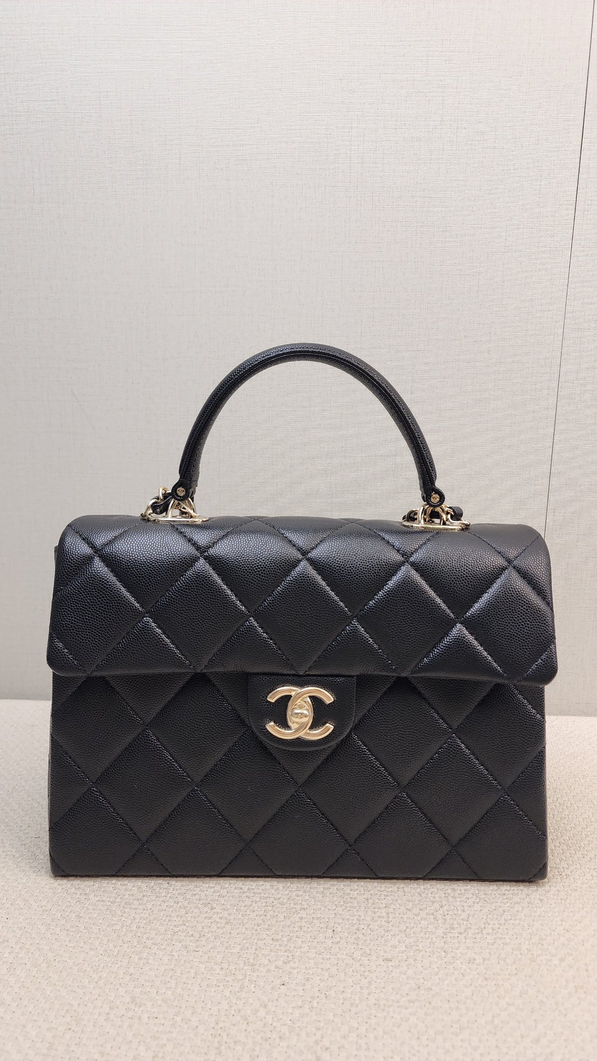 Chanel Black Caviar 24P Retrofit Medium Kelly Bag (LGHW)