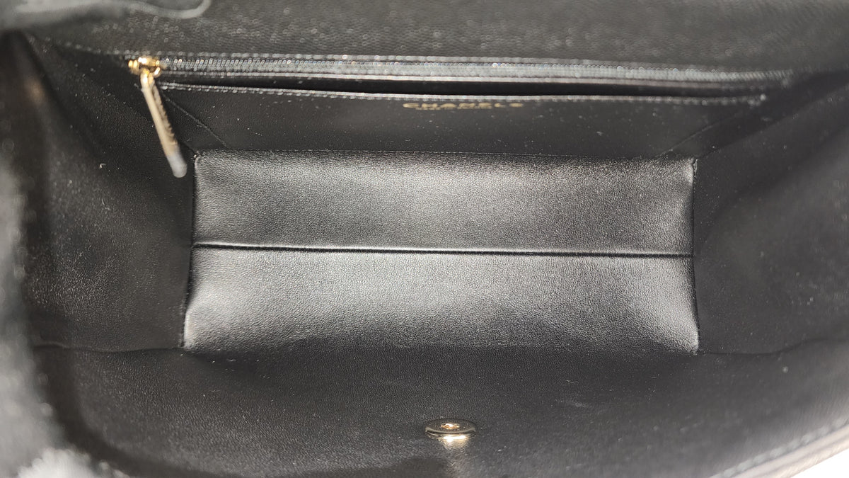 Chanel Black Caviar 24P Retrofit Medium Kelly Bag (LGHW)