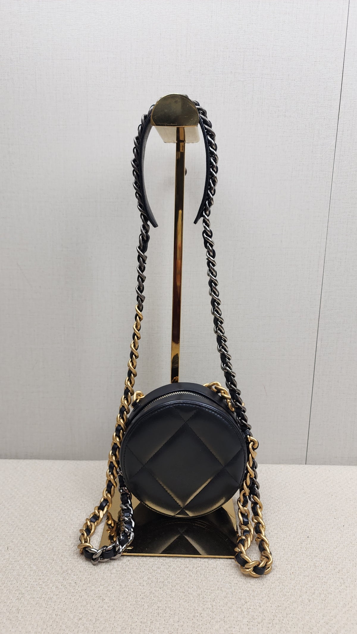 Chanel Black Lambskin Round 19 Bag