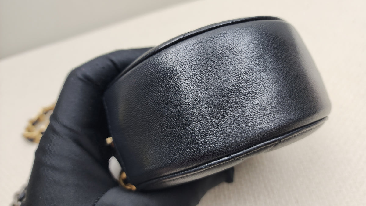 Chanel Black Lambskin Round 19 Bag