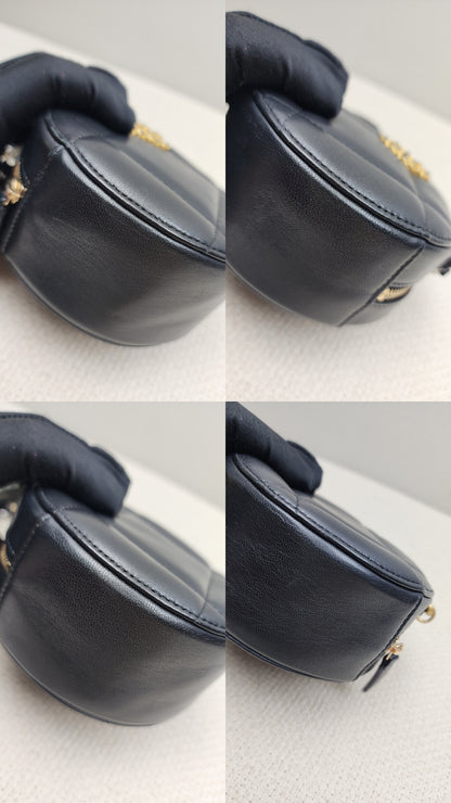 Chanel Black Lambskin Round 19 Bag