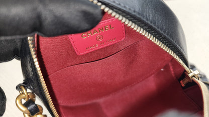 Chanel Black Lambskin Round 19 Bag