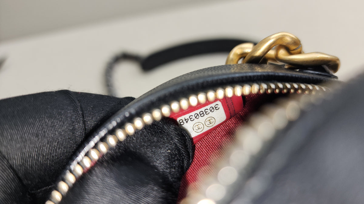 Chanel Black Lambskin Round 19 Bag