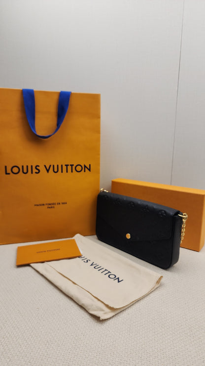LV Black Monogram Empreinte Felicie Pochette