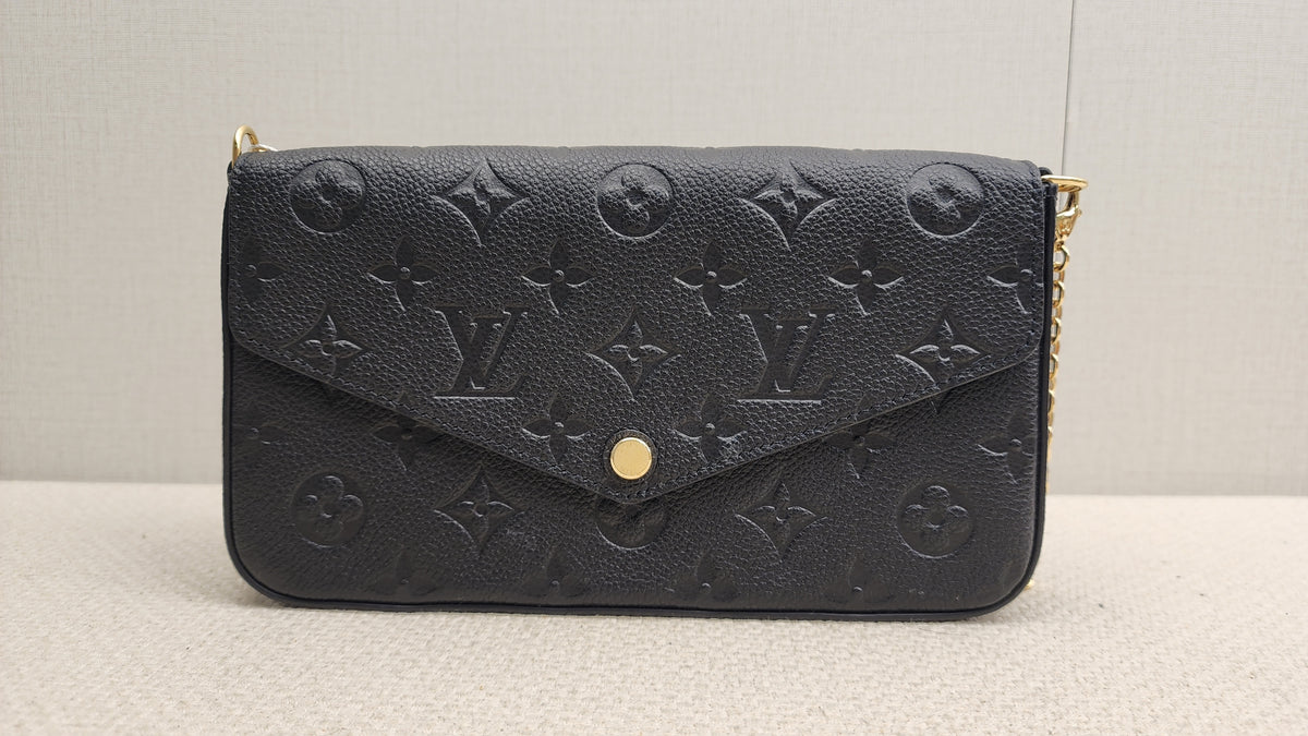LV Black Monogram Empreinte Felicie Pochette