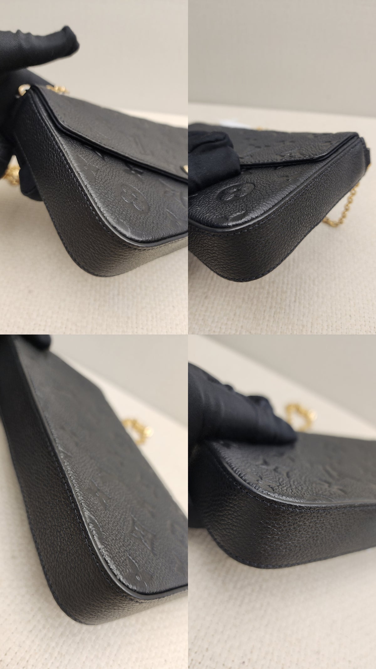 LV Black Monogram Empreinte Felicie Pochette