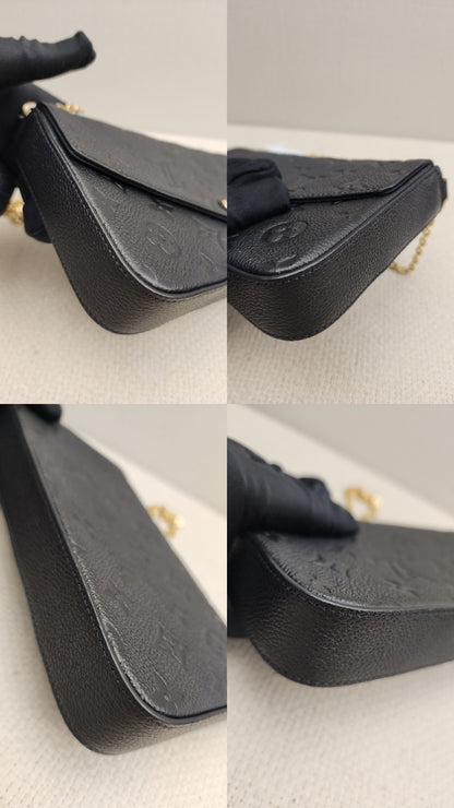 LV Black Monogram Empreinte Felicie Pochette