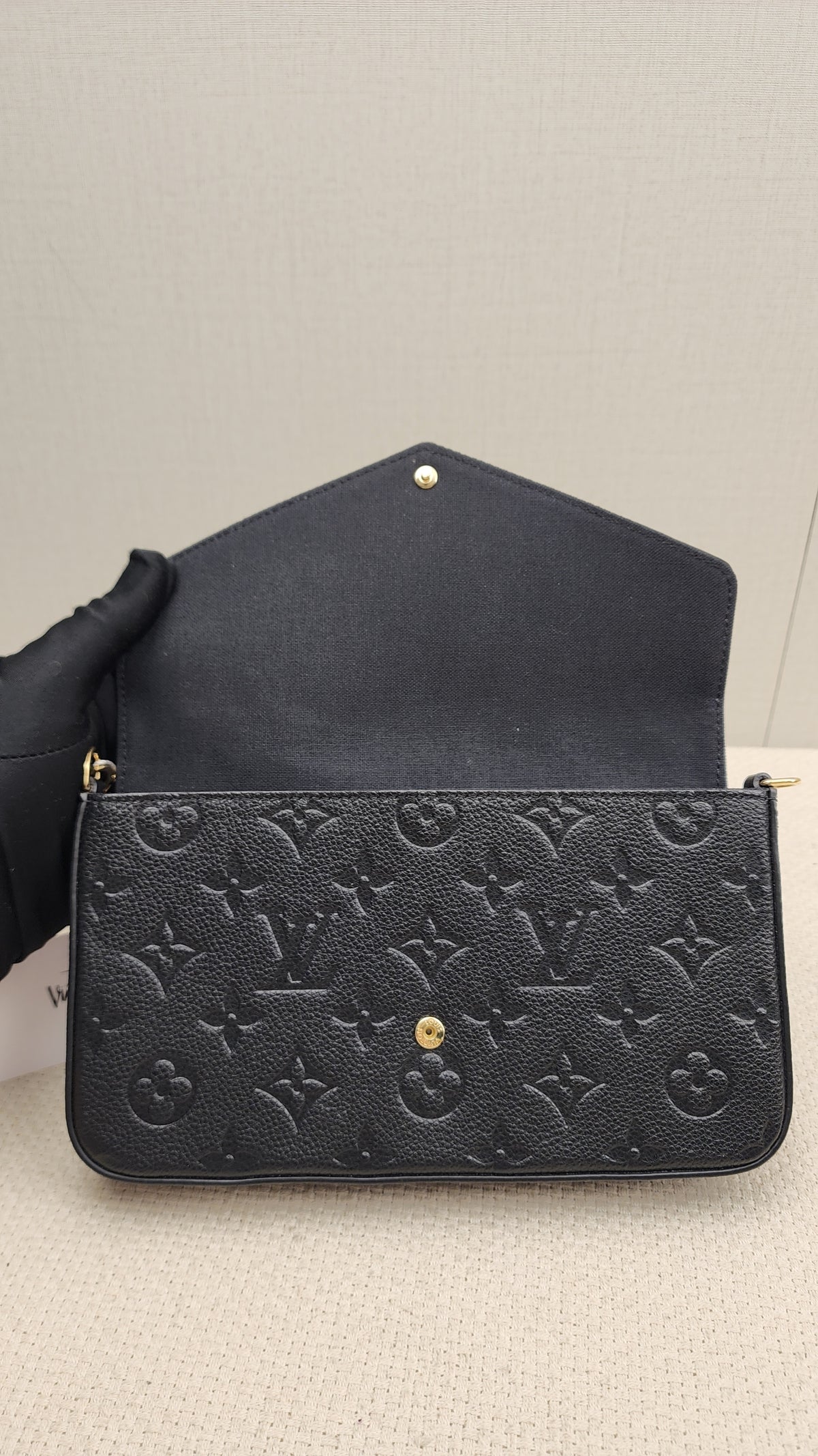 LV Black Monogram Empreinte Felicie Pochette