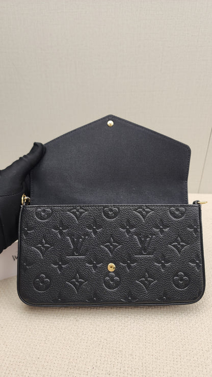 LV Black Monogram Empreinte Felicie Pochette