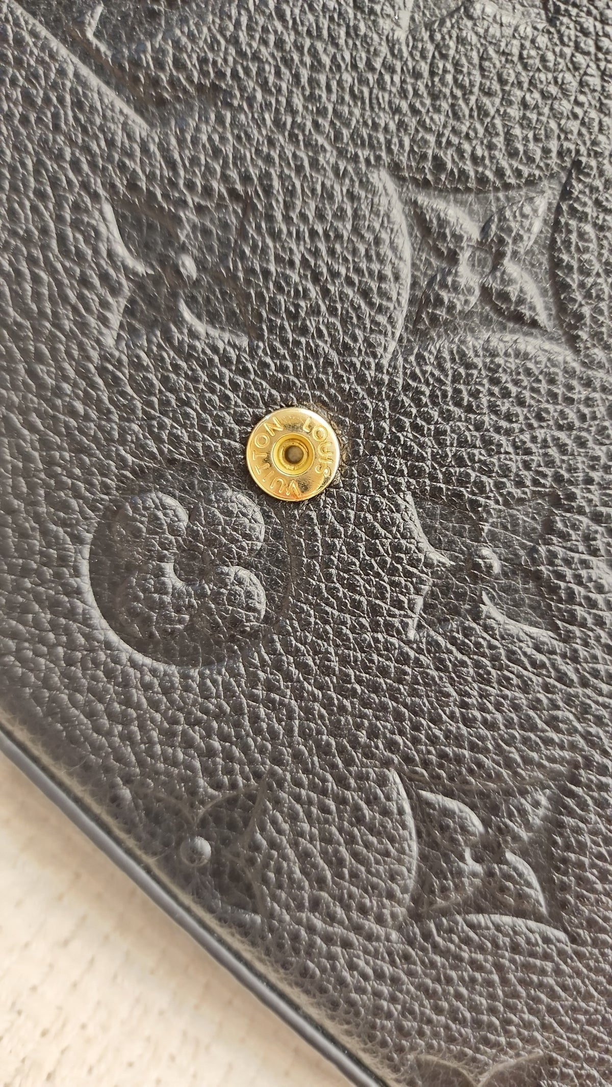 LV Black Monogram Empreinte Felicie Pochette