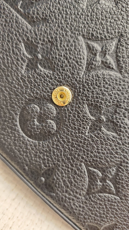 LV Black Monogram Empreinte Felicie Pochette