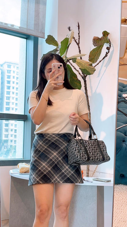 Dior Navy Trotter Vintage Boston Bag