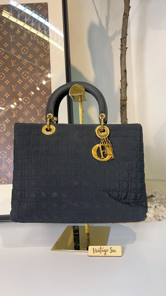 Dior Black Canvas Vintage Lady Dior