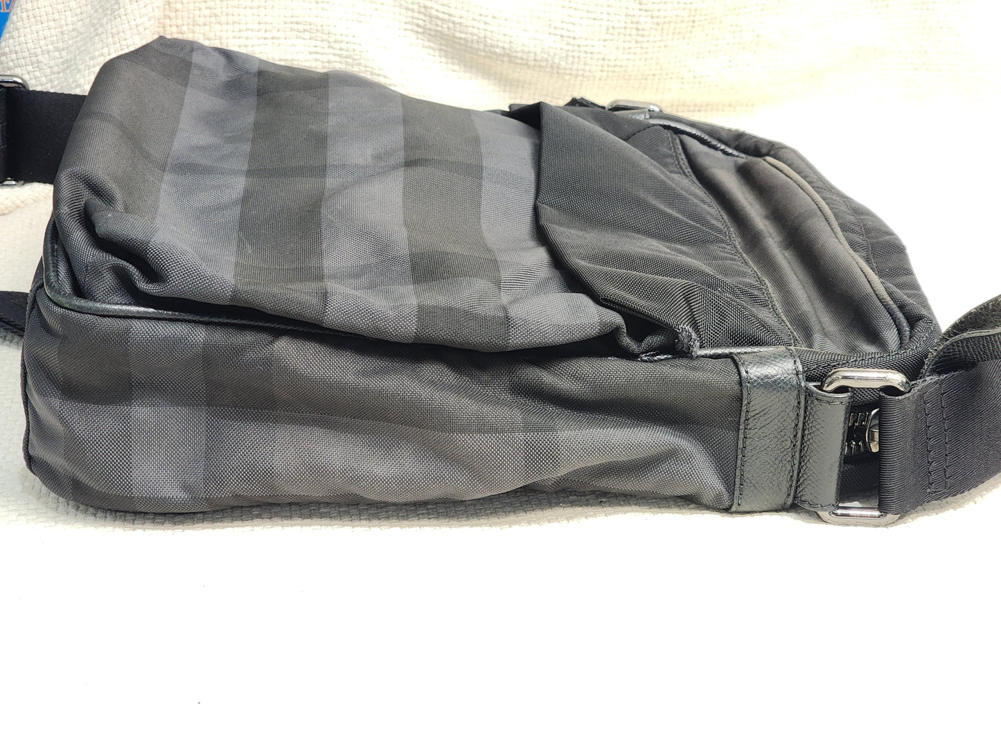 Burberry Nylon Smoked Check Messenger Bag