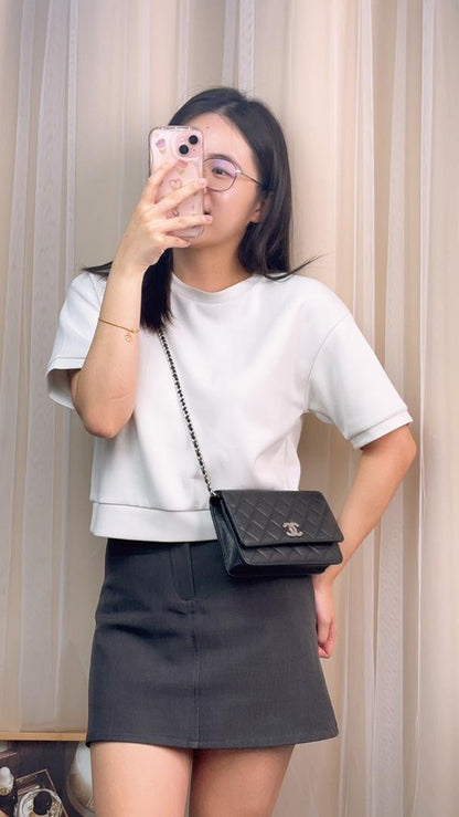 Chanel Black Caviar 24P Coco CC WOC (SHW)