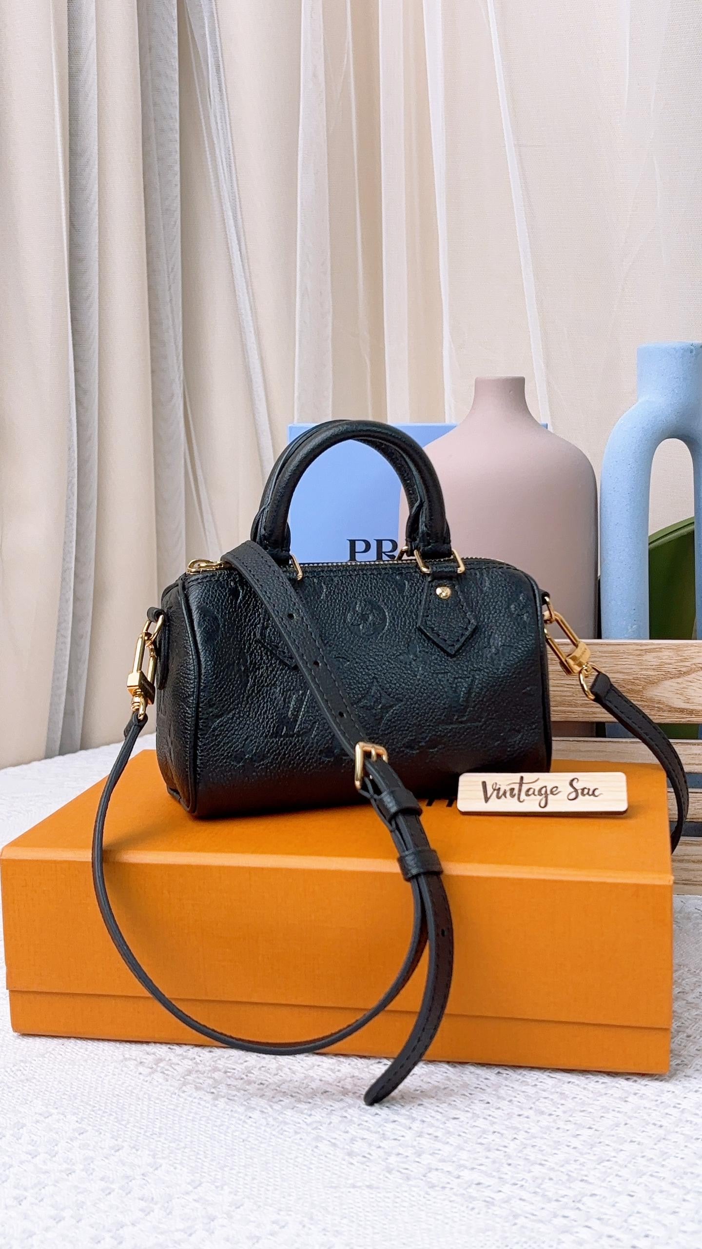 Louis Vuitton Black Monogram Empreinte Nano Speedy