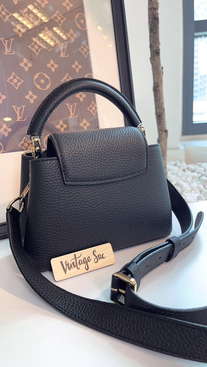 LV Black Mini Capucines W Strap