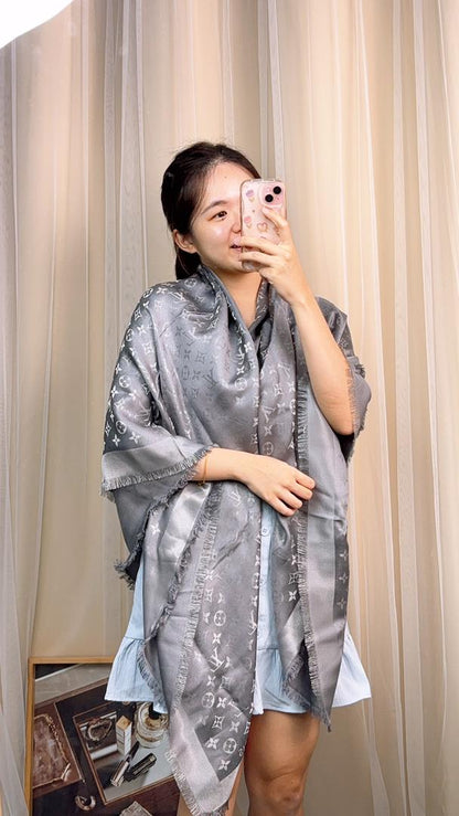 Louis Vuitton Grey Monogram Shine Shawl