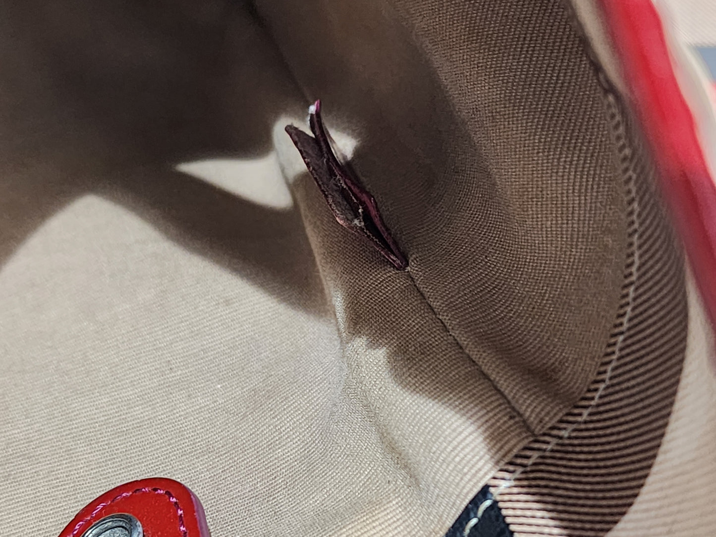 Burberry Red / Beige House Check PVC Cantebury Tote