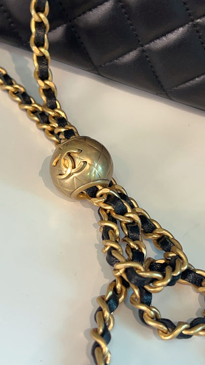 Chanel Black Lambskin Vanity in Pearl Crush