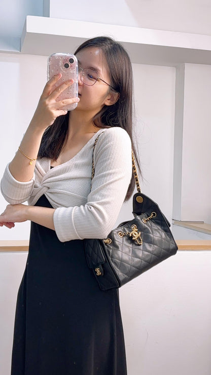 Chanel Black Caviar Mini 25 Bag (GHW)