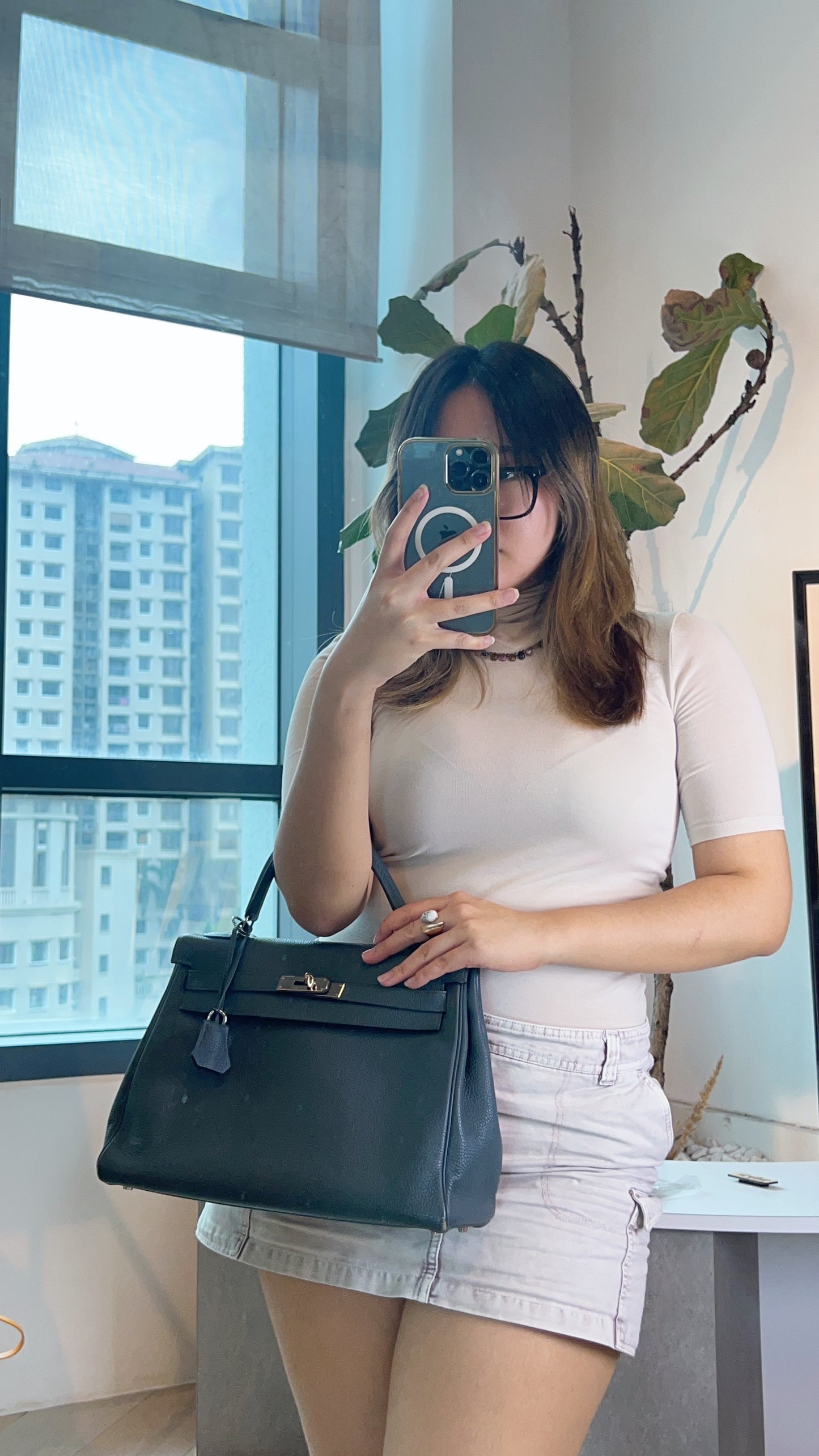 Hermes Bleu Orage Kelly 32 PHW