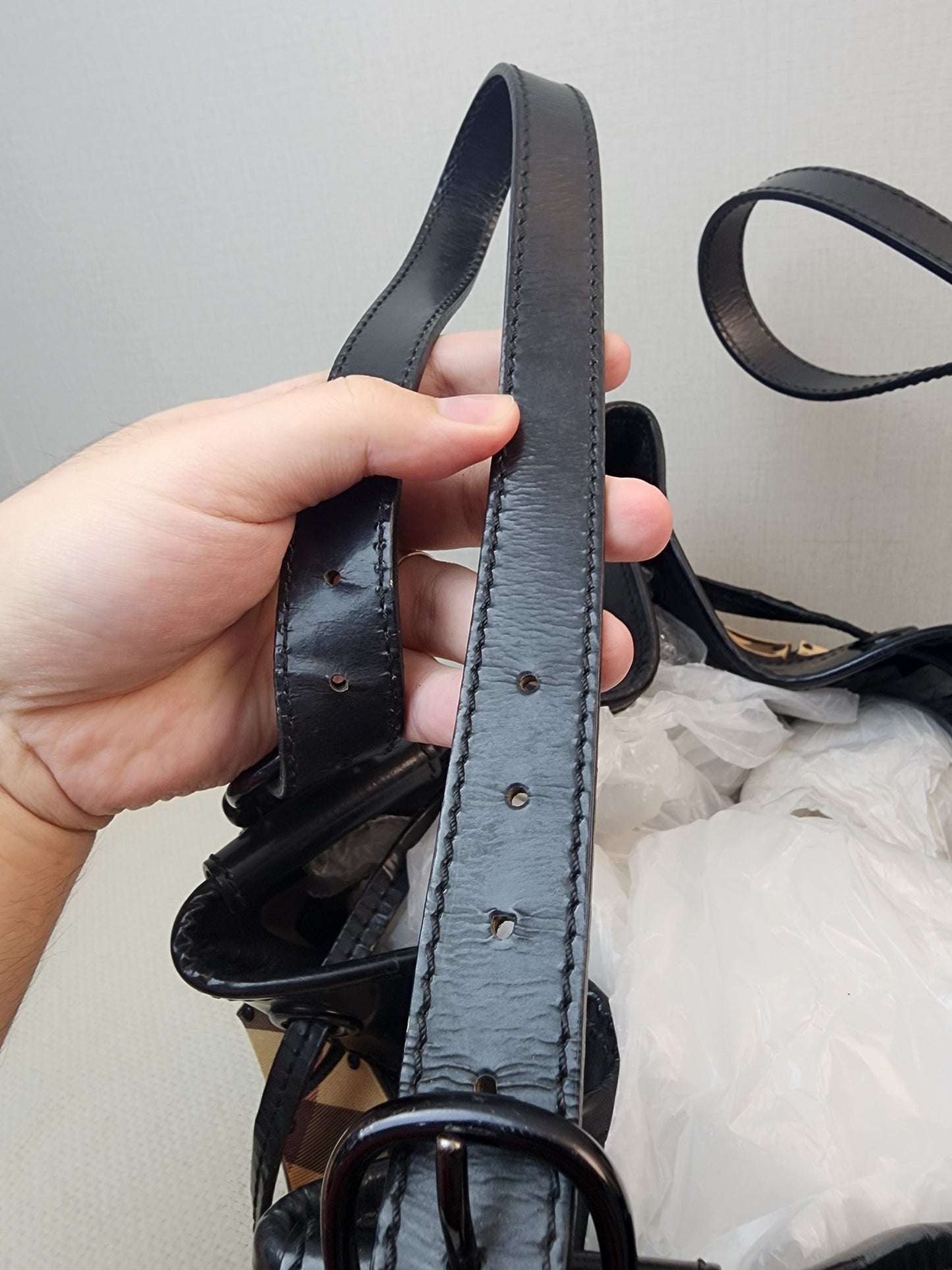 Burberry Nova Check Studded Warrior Armour Hobo Bag