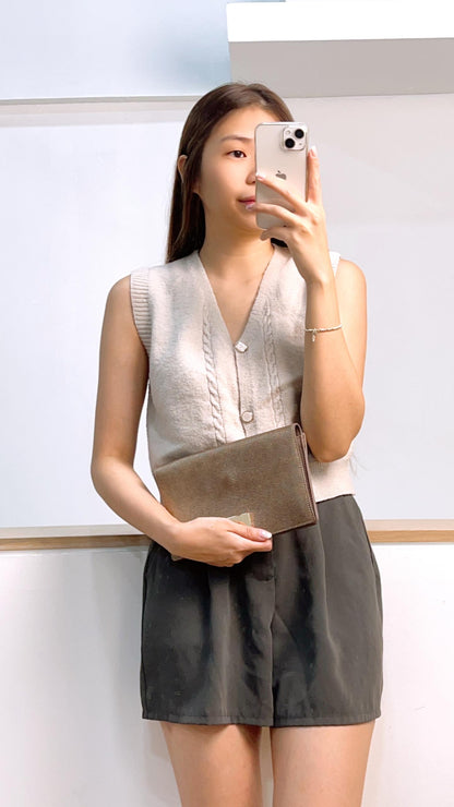 Mulbery Gold Metallic Champagne Clutch