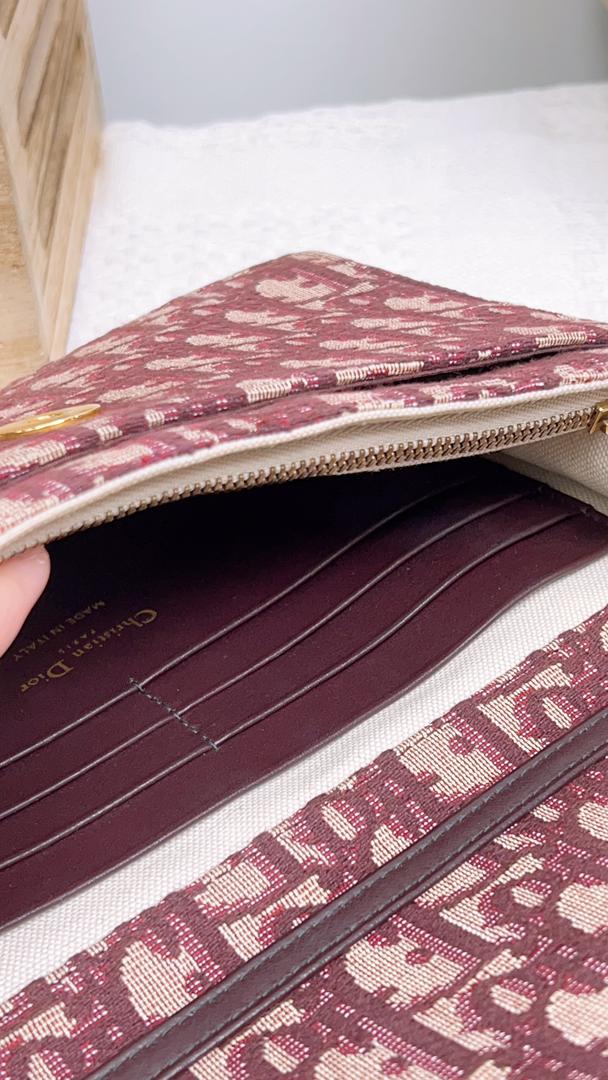 Dior Burgundy Oblique Canvas Saddle Woc