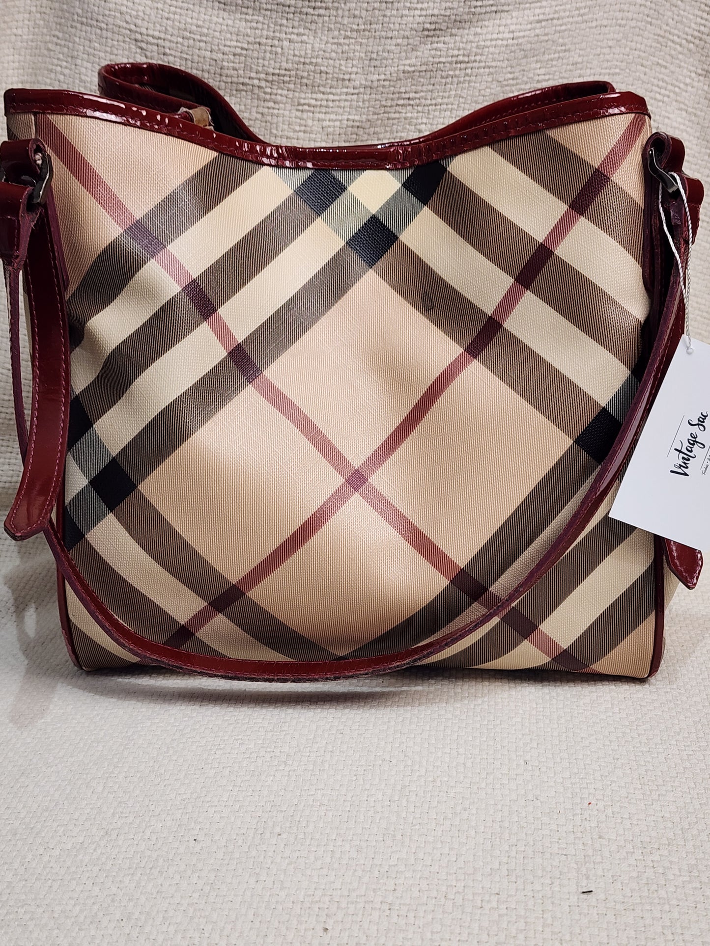 Burberry Red / Beige House Check PVC Cantebury Tote
