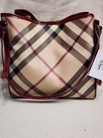Burberry Red / Beige House Check PVC Cantebury Tote