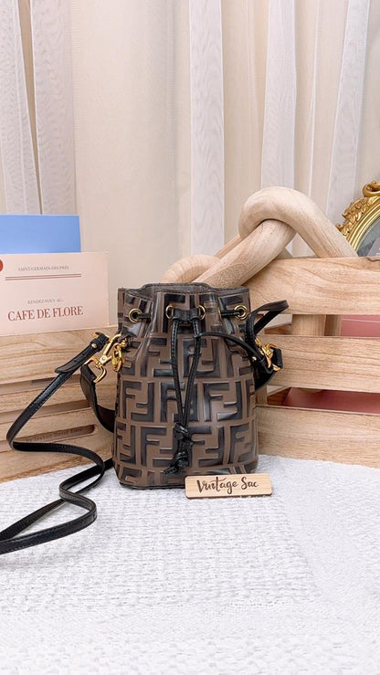 Fendi Brown Calfskin Mini Mon Tresor Bag