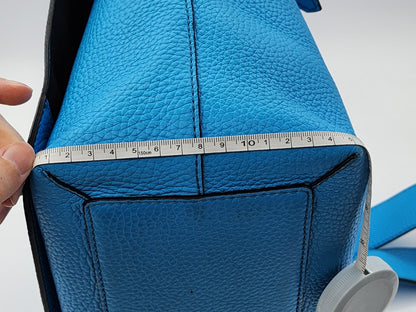 Burberry Blue Grain Calfskin Large Burleigh Messenger Bag
