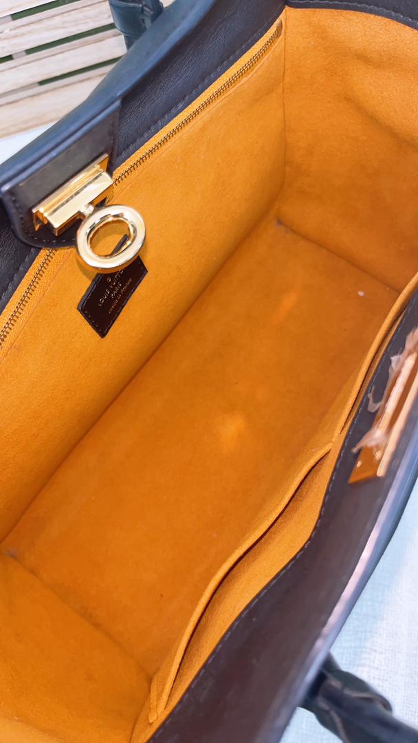 LV Black Calfskin On My Side MM